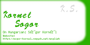 kornel sogor business card